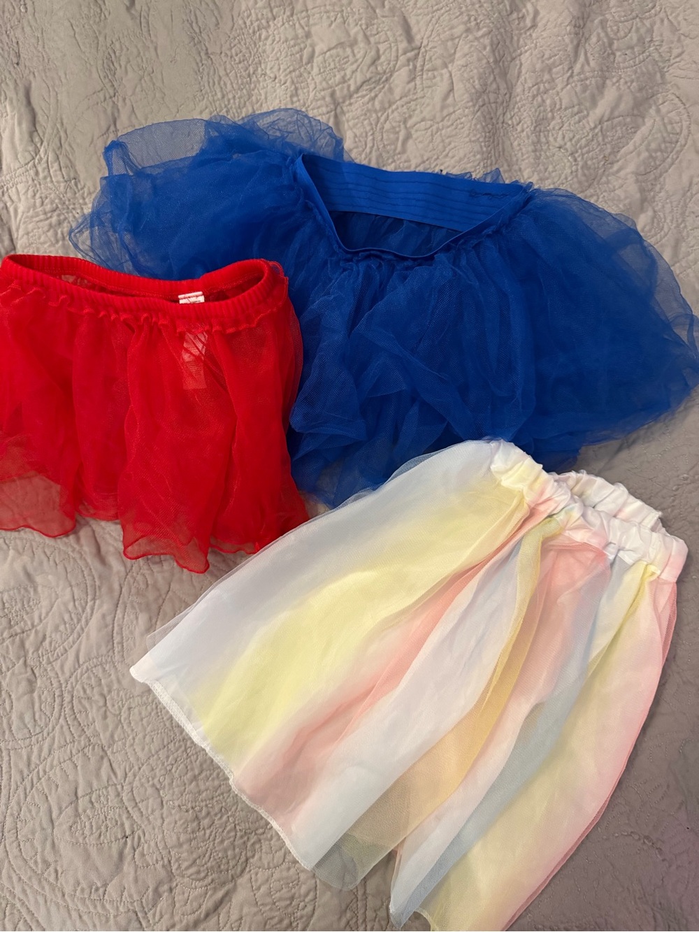 Carter's Tulle Skirt Set - Red, Royal Blue & Pastel Rainbow